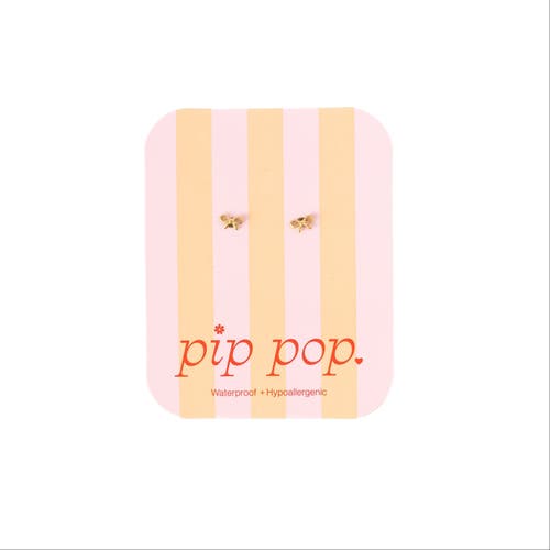 Pip Pop Mini Bow Stud Earrings In Gold