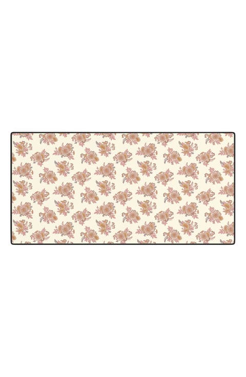 Cottage Garden Floral Print Desk Mat