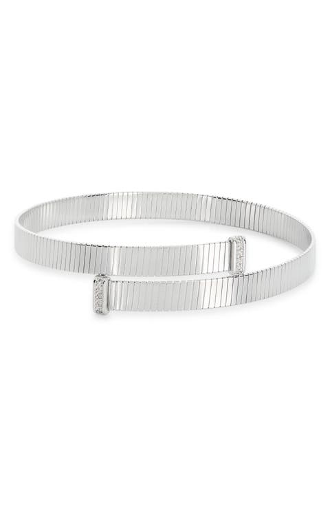 Diamond Ribbed Cuff Bracelet