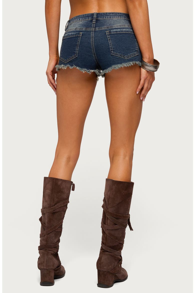 Distressed Cutoff Denim Shorts, Alternate, color, BLUE
