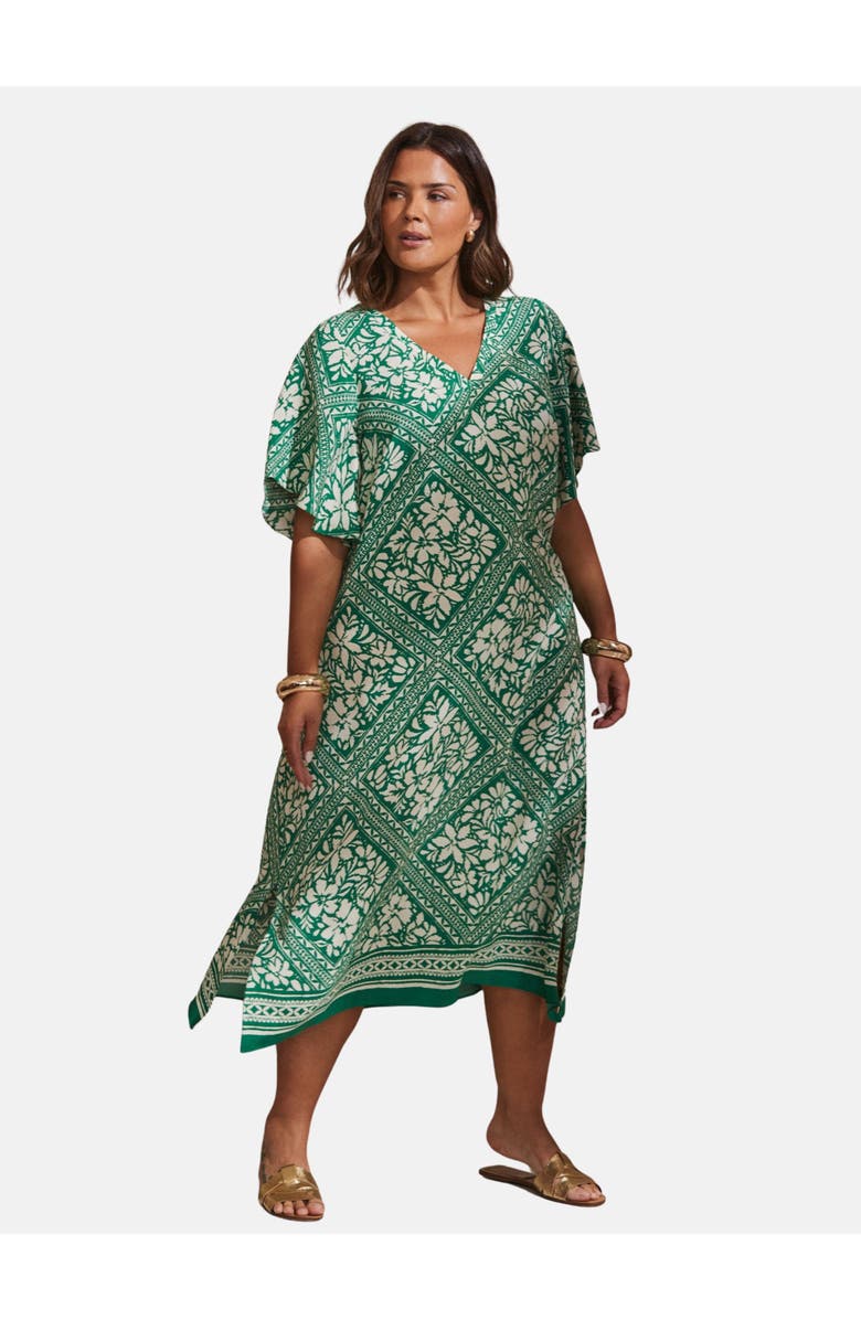Live Unlimited Bandana Print T-shirt Midi Dress, Alternate, color, Green