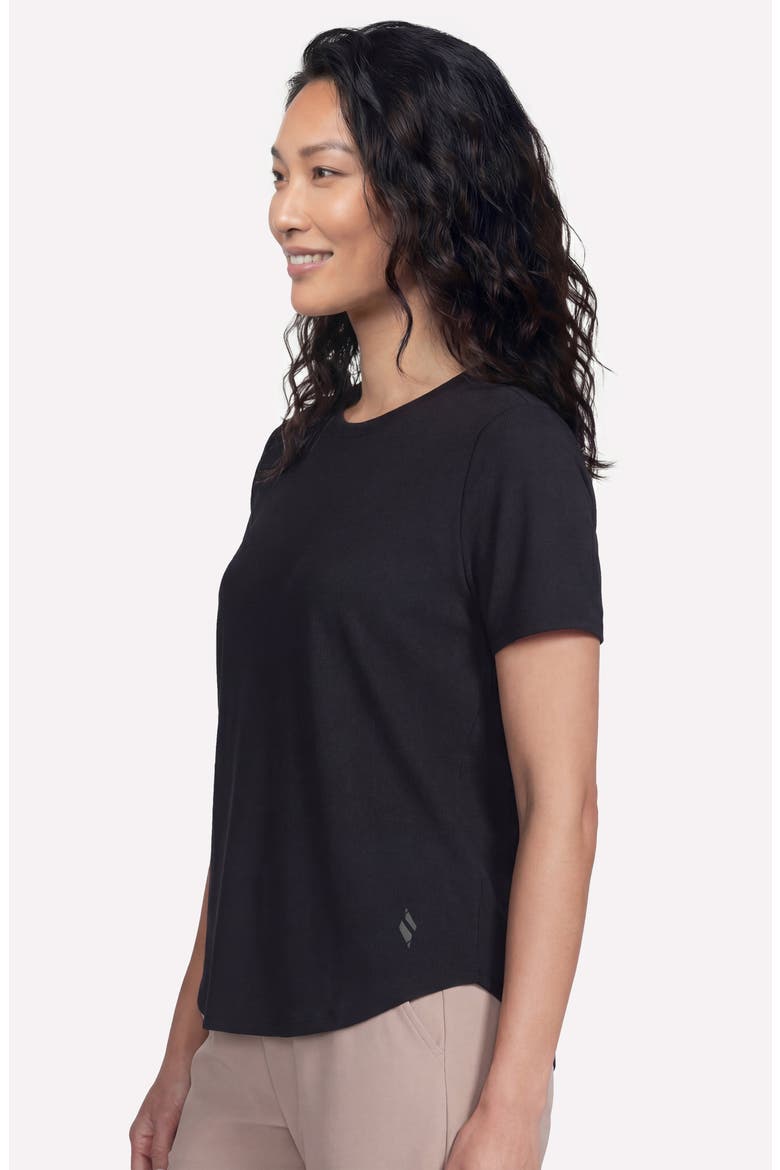 GoWalk® Luxe Rib T-Shirt, Alternate, color, BOLD BLACK