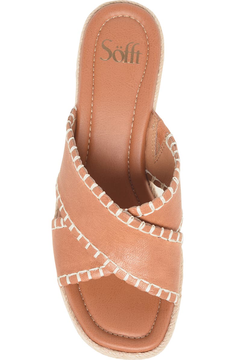 Söfft Indie Espadrille Platform Wedge Slide Sandal, Alternate, color, Luggage