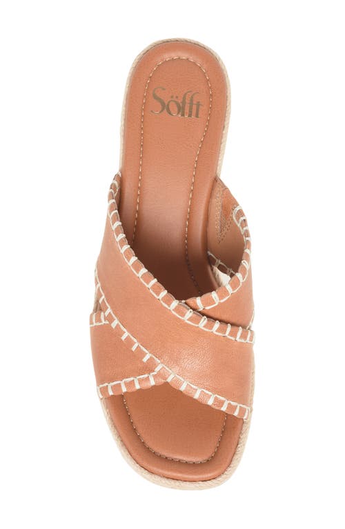 Söfft Indie Espadrille Platform Wedge Slide Sandal In Luggage