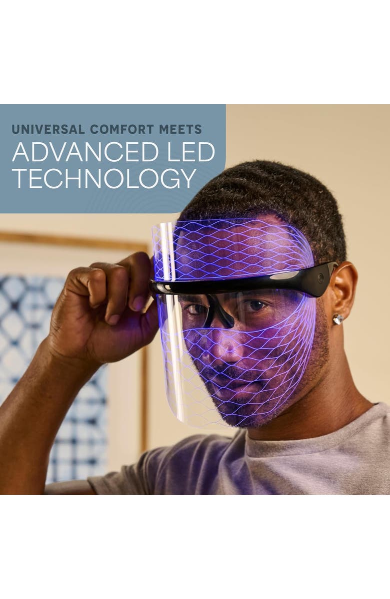 Lifepro Silicone Face LED Mask Red Light Therapy Mask with 3 Colors for At Home Skincare, Alternate, color, Black