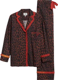 Damson Madder Antonia Leopard Print Pajamas