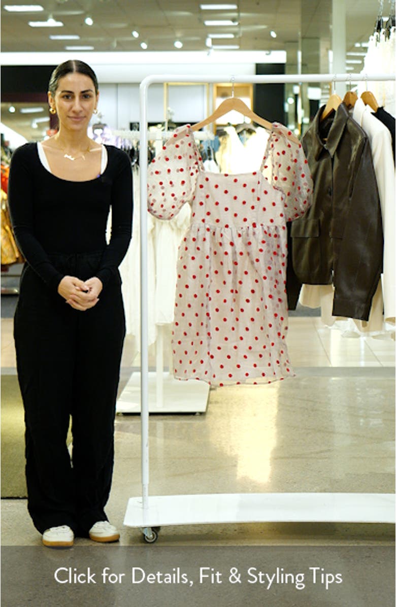 Polka Dot Gingham Organza Minidress, sales video thumbnail