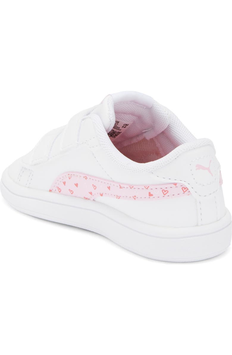 PUMA Kids' Smash 3.0 Hearty V Sneaker, Alternate, color, Puma White/ Pearl Pink