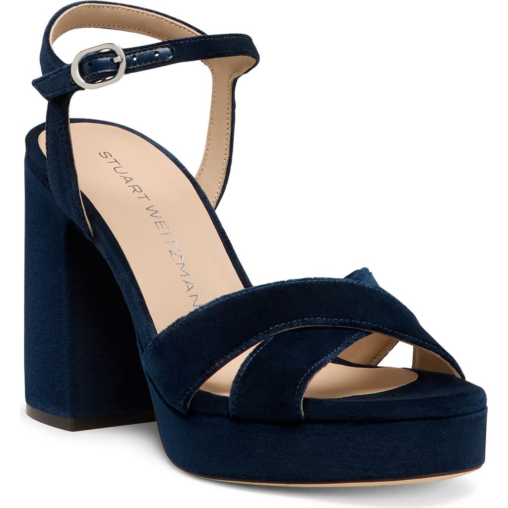 Stuart Weitzman Dayna Platform Sandal In Blue