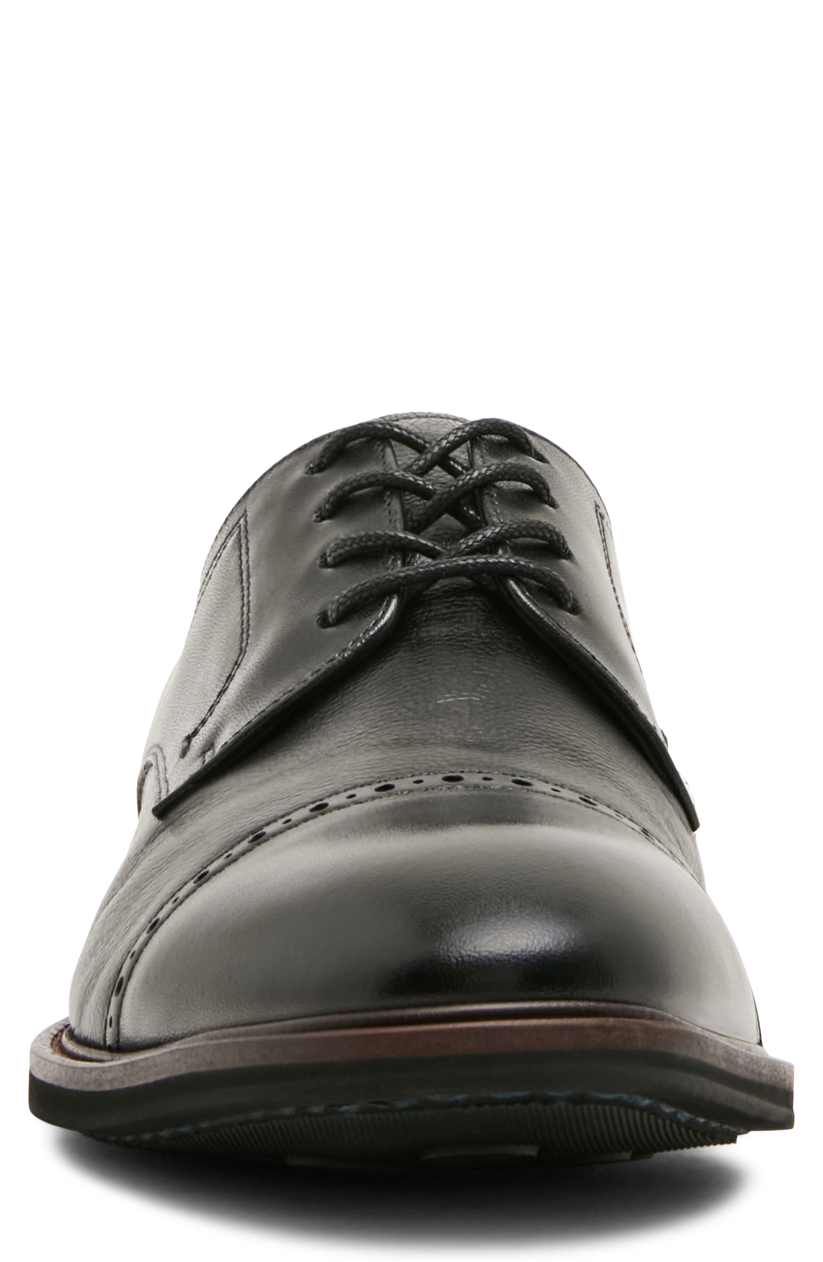 Belen Leather Cap Toe Derby, Alternate, color, BLACK LEATHER