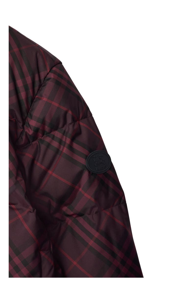 Burberry Check Ambleside Puffer Jacket, Alternate, color, Wine Red