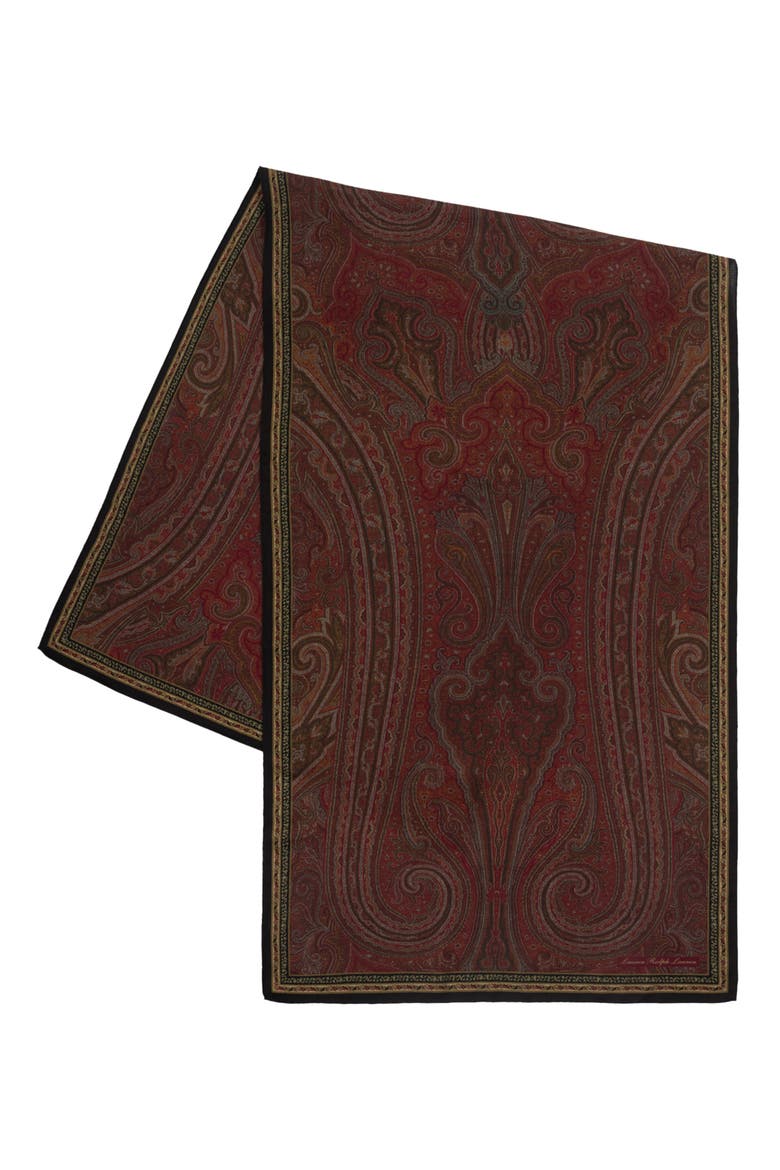 Paisley Wool Wrap, Alternate, color, RALPH RED