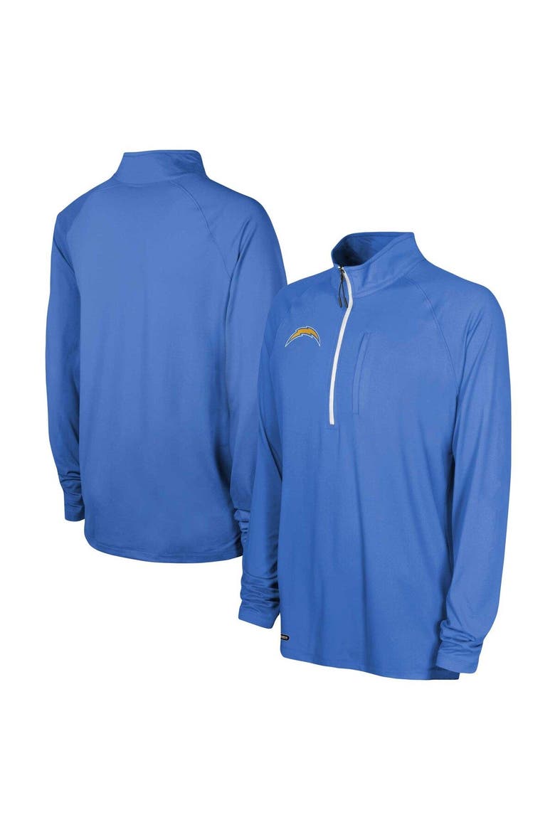 Men's Powder Blue Los Angeles Chargers Combine Authentic Raglan Quarter-Zip Top, Main, color, Powder Blue