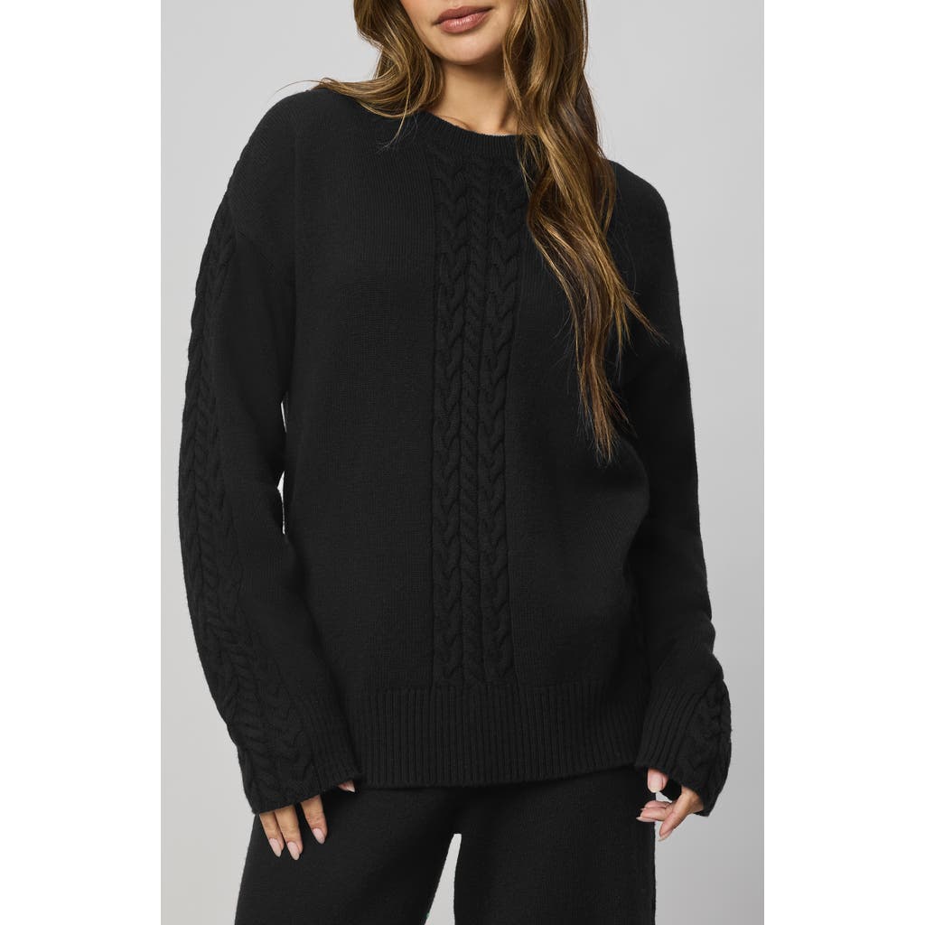 Splendid Jet Set Crewneck Sweater In Black