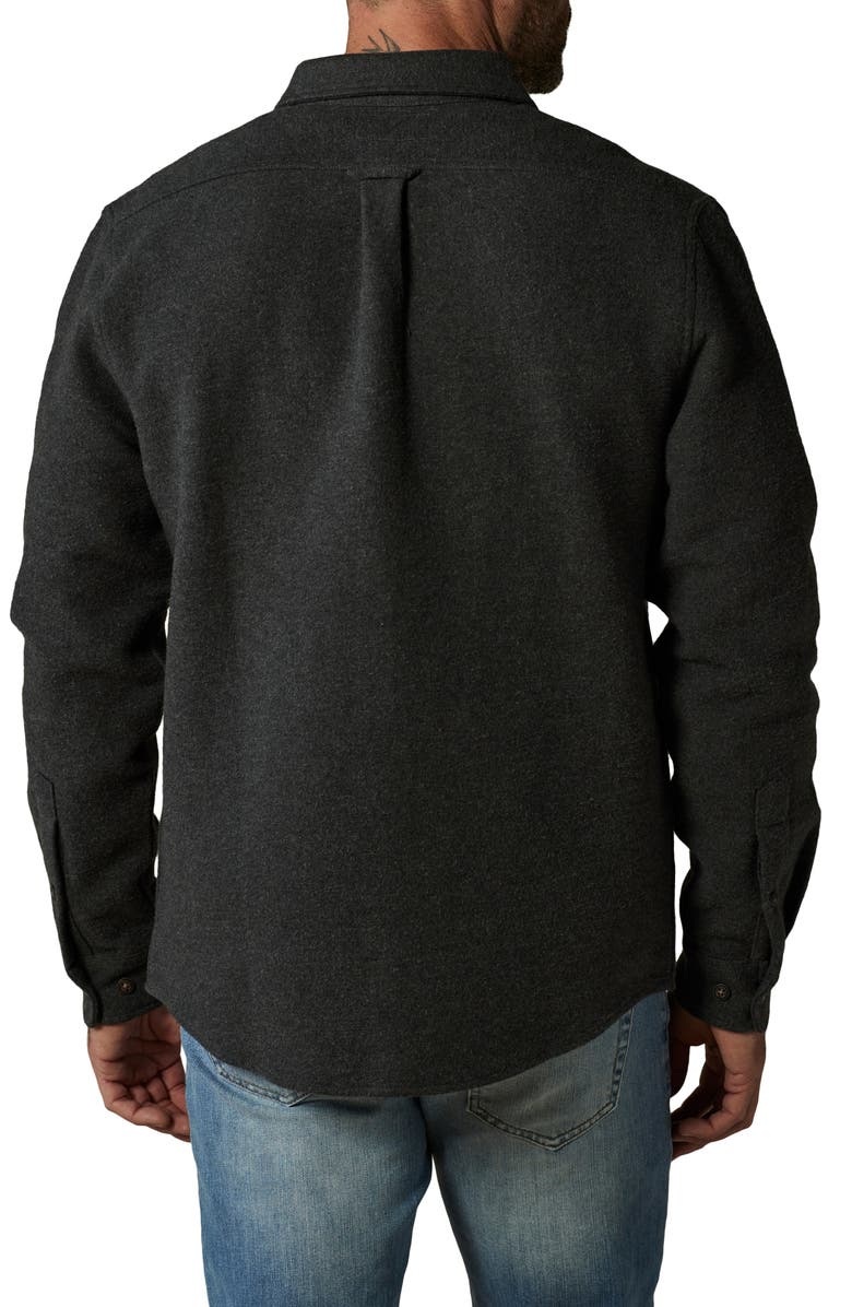 The Normal Brand Heavyweight Cotton Flannel Button-Up Overshirt, Alternate, color, Heather Charcoal