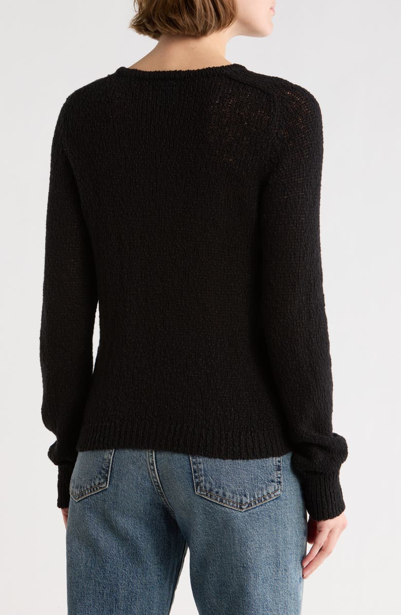 Melrose and Market Cotton Sweater Cardigan, Alternate, color, Black