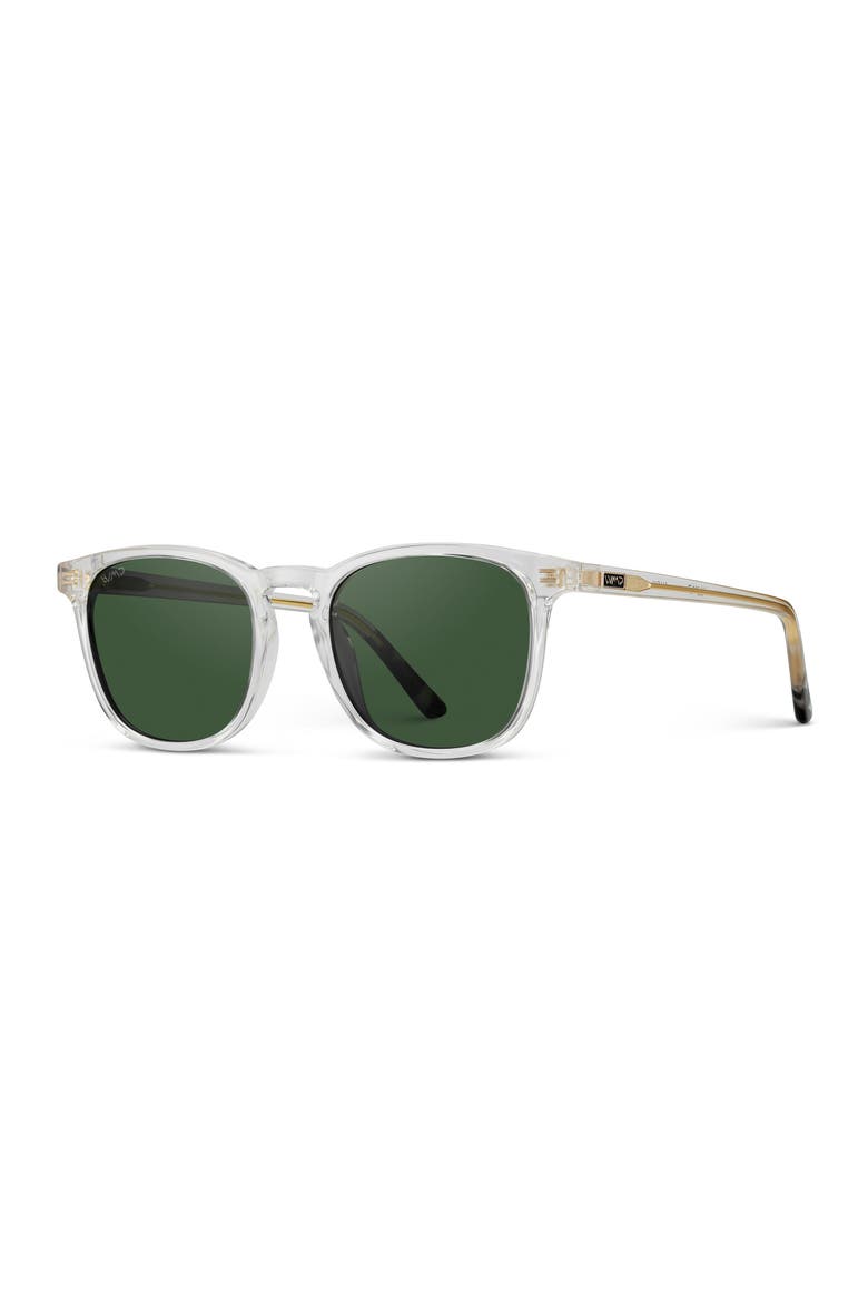 Nick - 51mm Polarized Rounded Square Sunglasses, Alternate, color, Clear