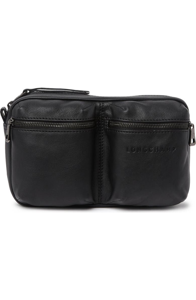 Longchamp Two Pocket Belt Bag, Main, color, Black