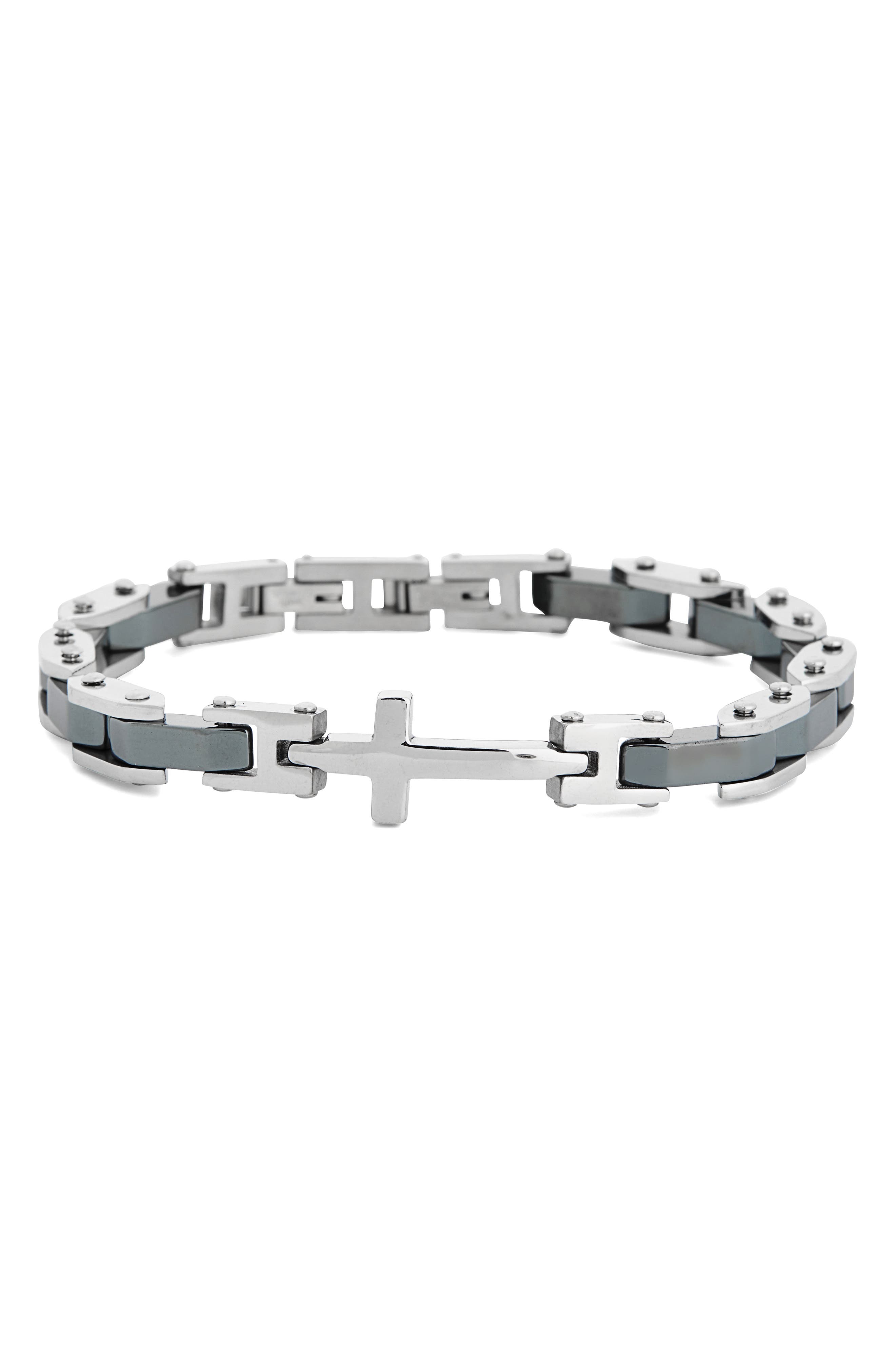 EYE CANDY LOS ANGELES Men's Arjun Cross Chain Bracelet (Men ...