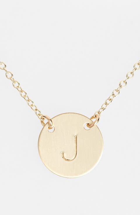 14k-Gold Fill Anchored Initial Disc Necklace