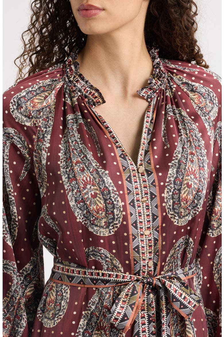 Sienna Print Midi Dress, Alternate, color, FOLKLORE