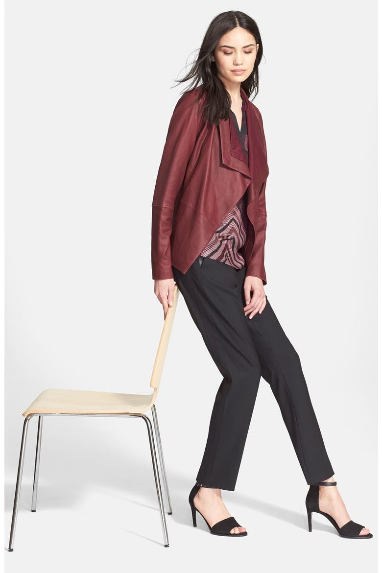 Drape Neck Jacket, Alternate, color, DARK SCARLET