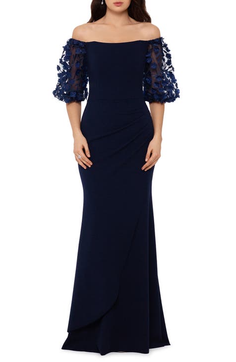 Nordstrom navy blue long dress hotsell