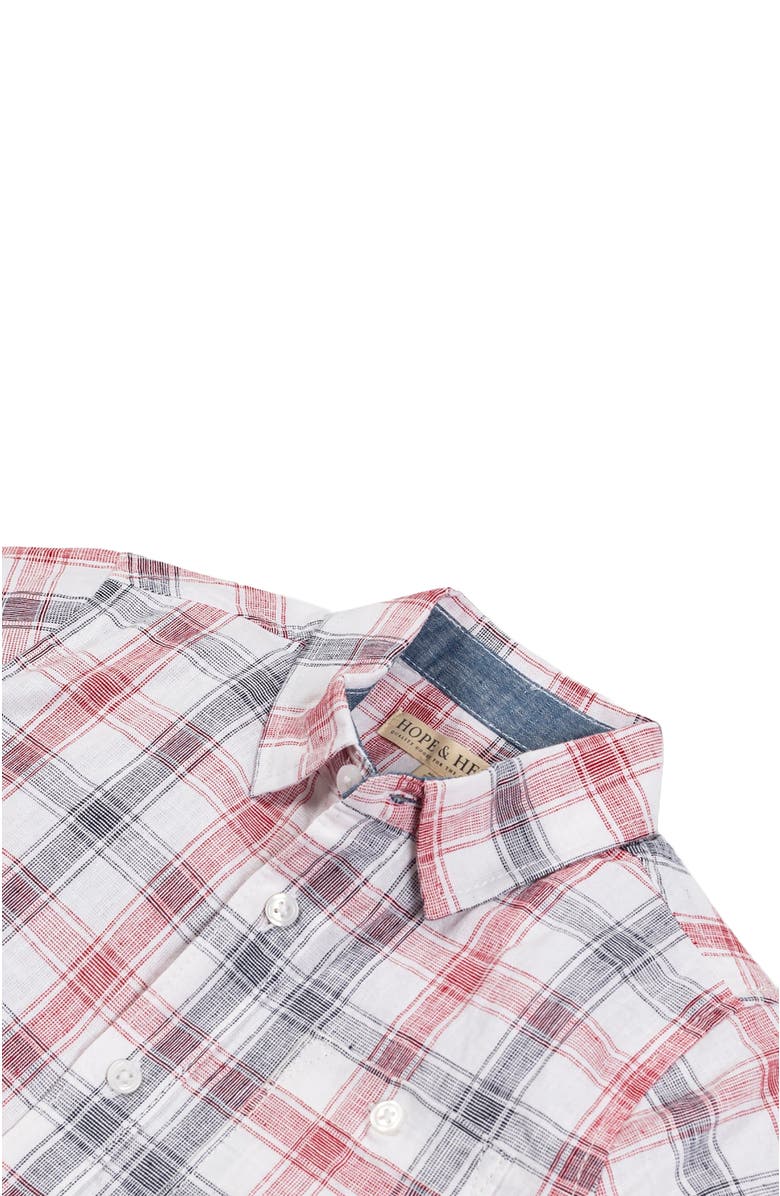 Hope & Henry Boys' Linen Short Sleeve Shirt with Side Vent, Kids, Alternate, color, 