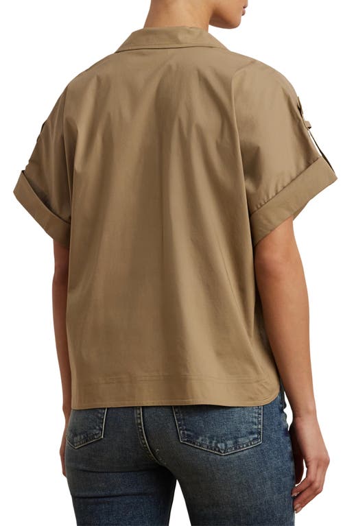 RALPH LAUREN LAUREN RALPH LAUREN COTTON BLEND CAMP SHIRT