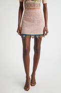 Etro Bead Fringe Tweed Miniskirt