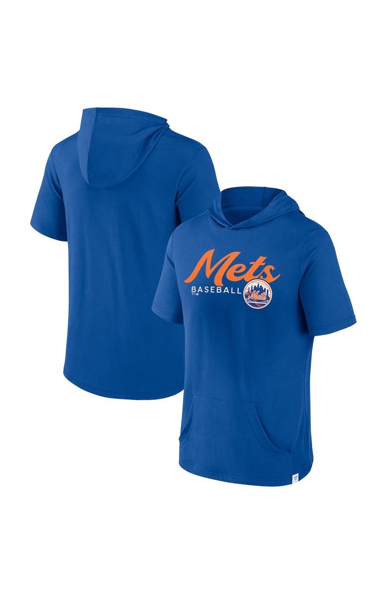 FANATICS Men's Fanatics Royal New York Mets Offensive Strategy Short Sleeve Pullover Hoodie, Alternate, color,