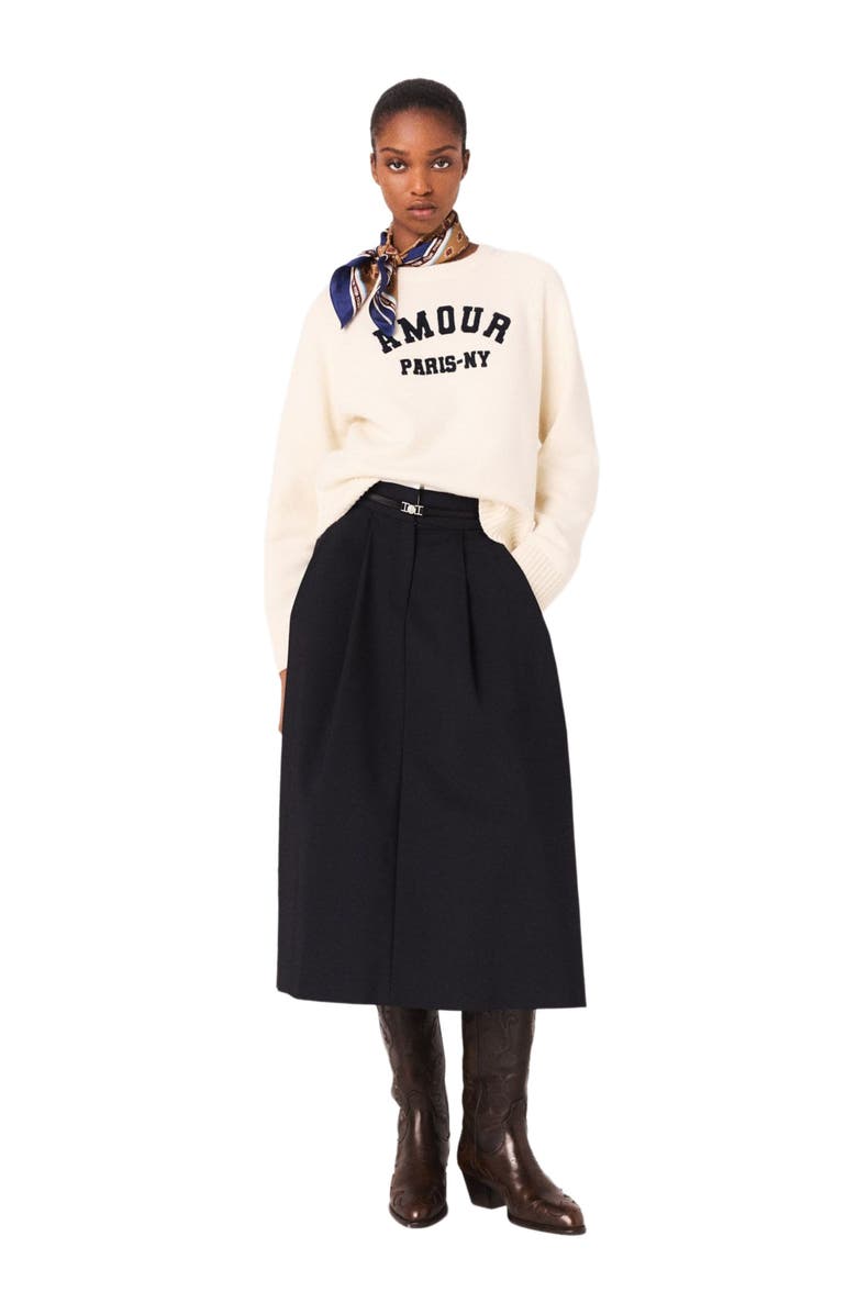 maje Rib knit sweater, Main, color, Ecru