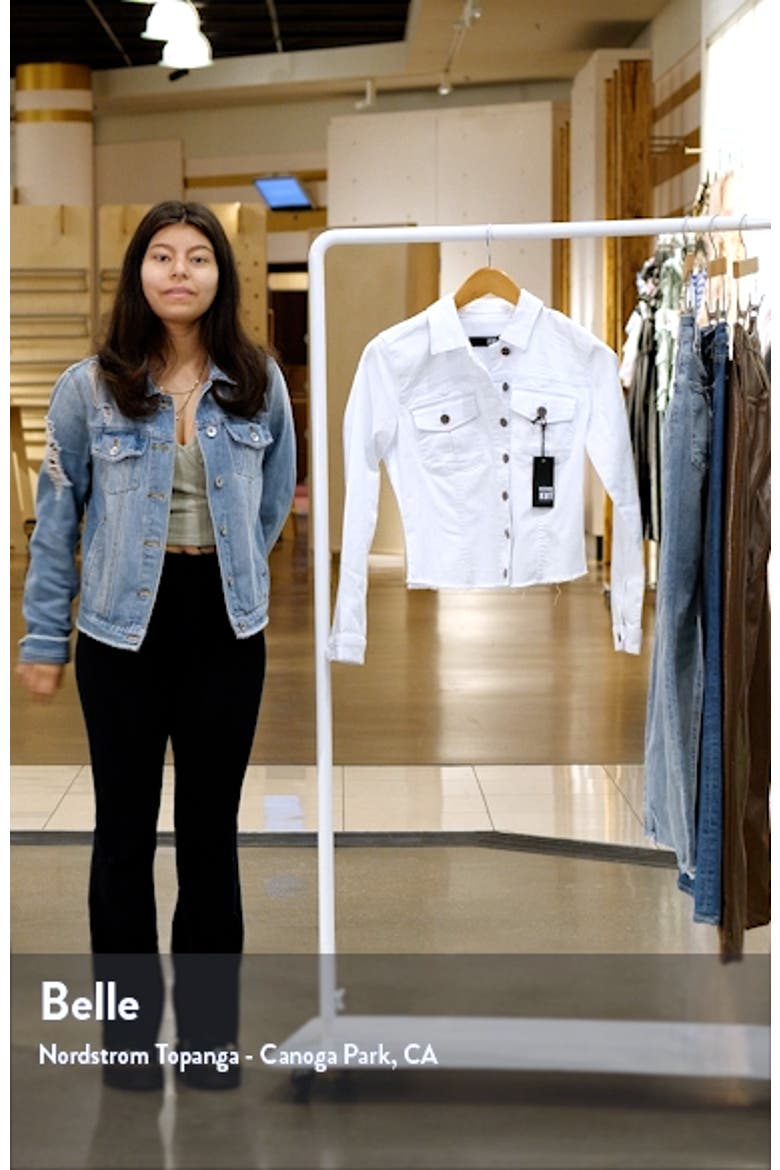 Kara Frayed Denim Trucker Jacket video