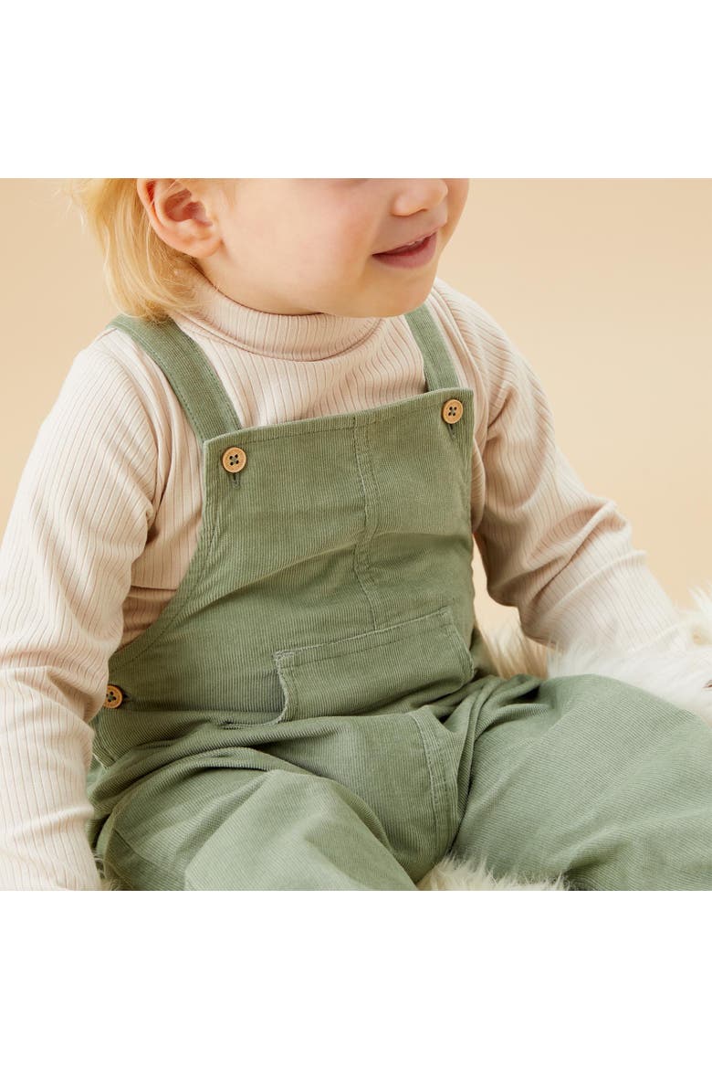 Corduroy Dungarees, Alternate, color, Lilypad Green