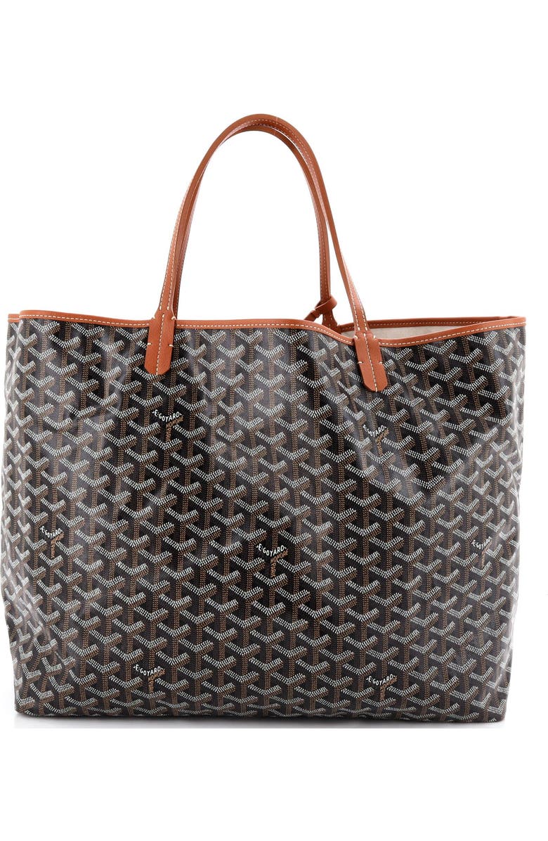 Pre-Owned Goyard Saint Louis Tote Coated Canvas GM, Main, color, Brown