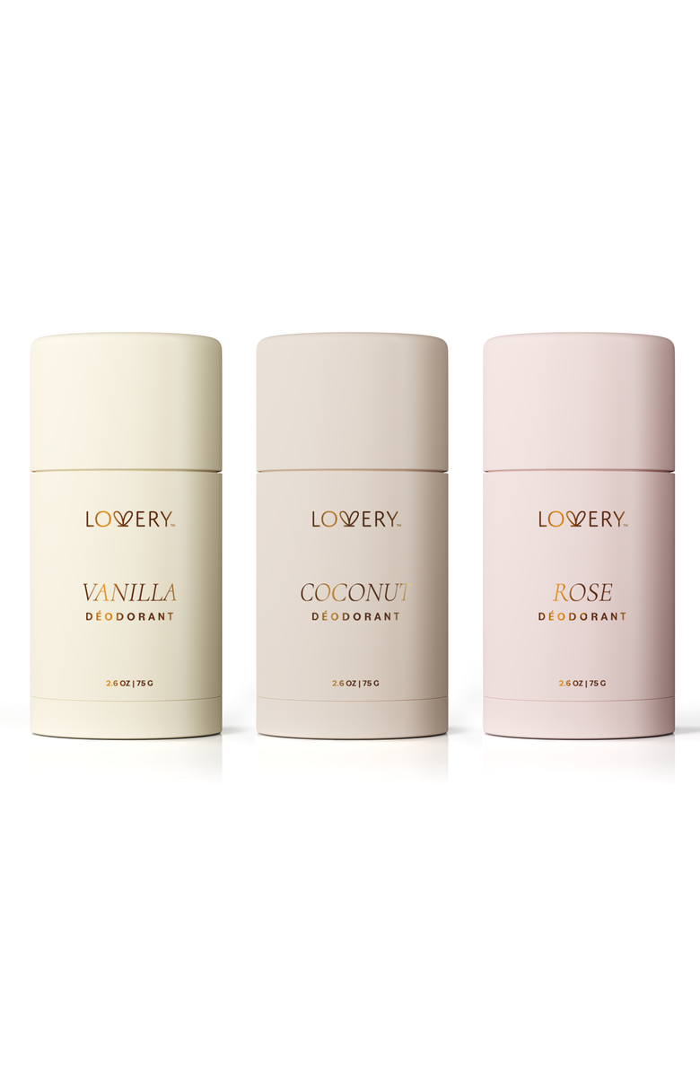 Lovery 3-Pack Deodorant Anti-Perspirant Stick, Aluminum Free, Alternate, color,