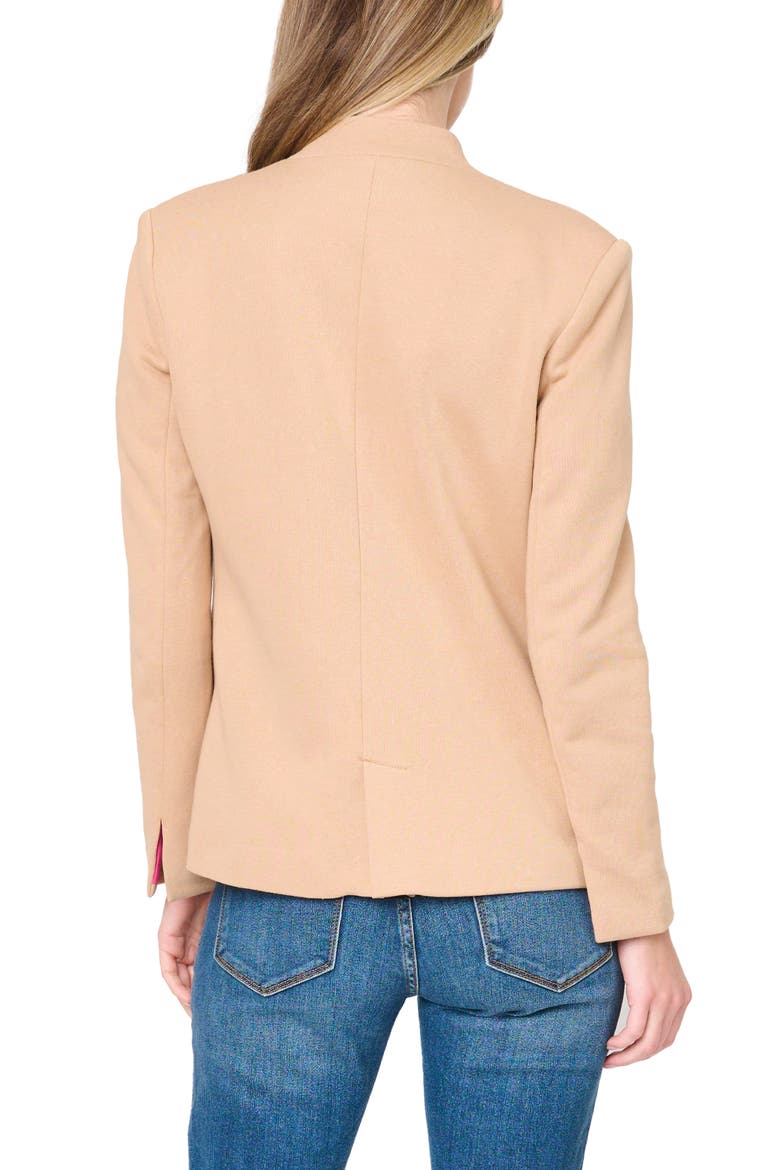 Inverted Notch Collar Cotton Blend Knit Blazer, Alternate, color, CAPPUCCINO