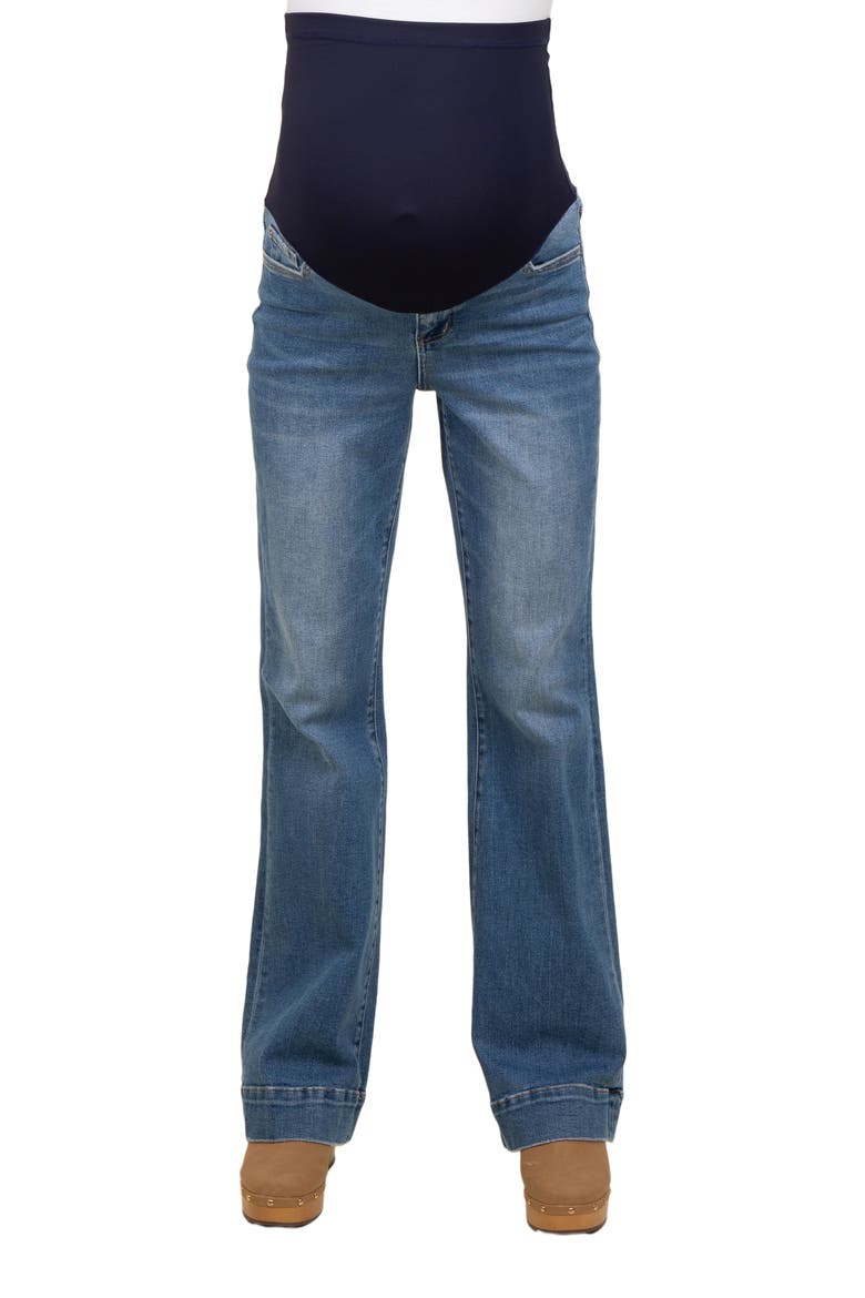 Wide Hem Flare Maternity Jeans, Alternate, color, Blue