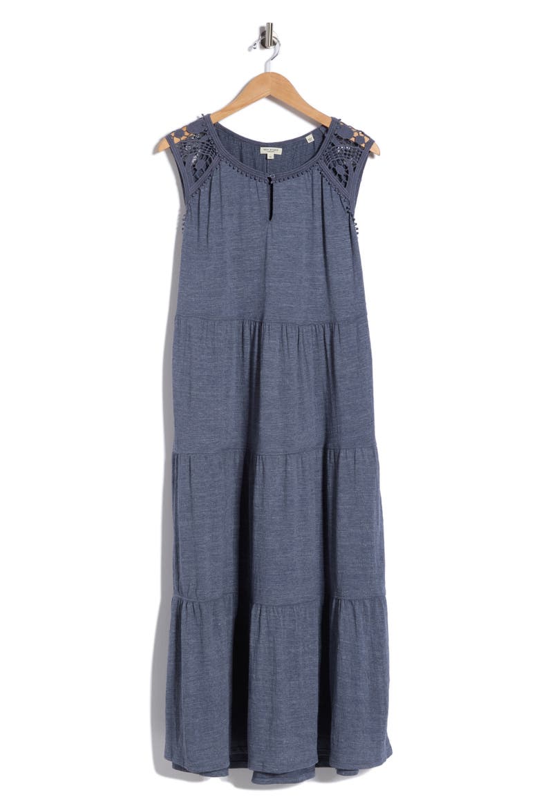 Keyhole Sleeveless Maxi Dress, Alternate, color, DENIM