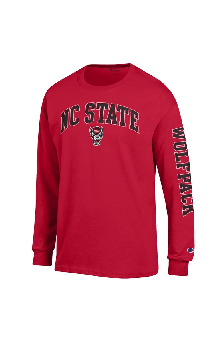 Champion Men's Champion  Red NC State Wolfpack Arch Over Logo 2-Hit Long Sleeve T-Shirt, Alternate, color, Red