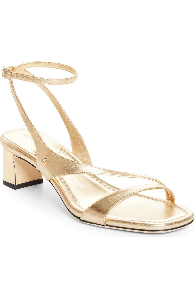 Jimmy Choo Faye Ankle Strap Sandal, Main, color, Gold