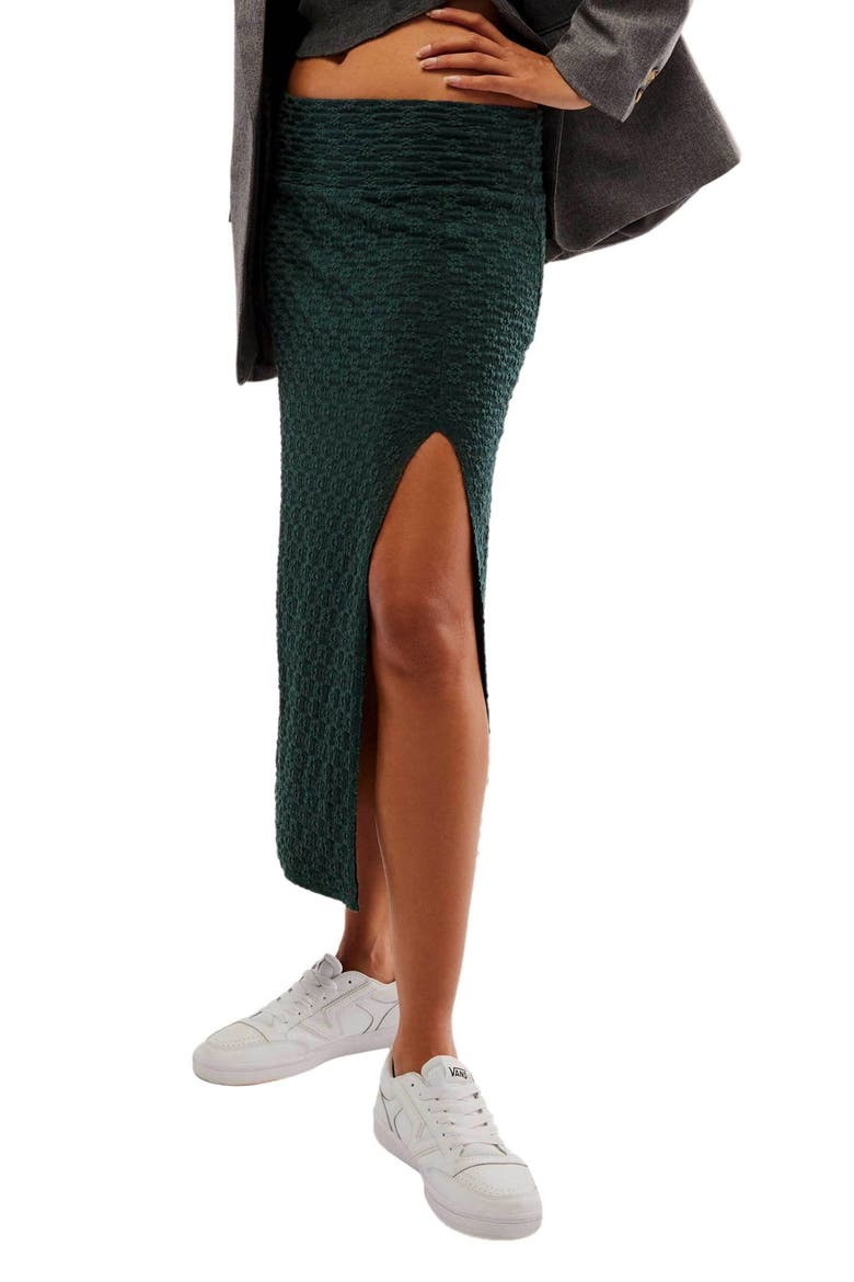 Valentina Jacquard Midi Skirt, Main, color, IVY GREEN