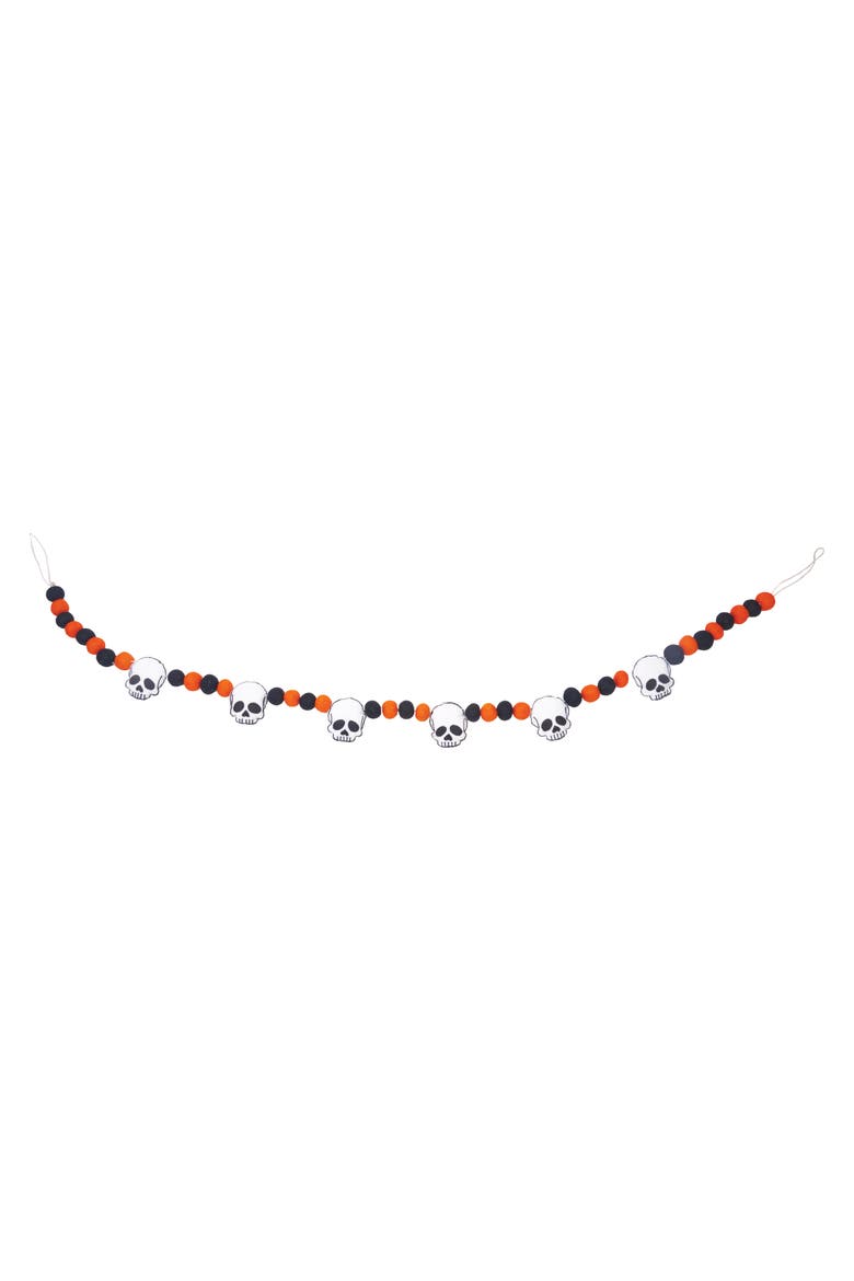 Halloween Skull Garland Party Banner, Main, color, Orange