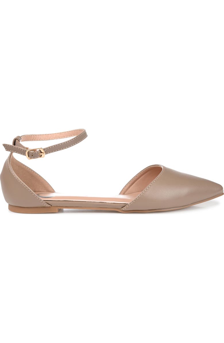 Journee Collection JOURNEE Reba Ankle Strap Flat, Alternate, color, Taupe