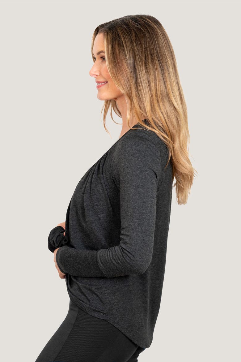 Full Moon Long Sleeve Lounge Top, Alternate, color, Charcoal