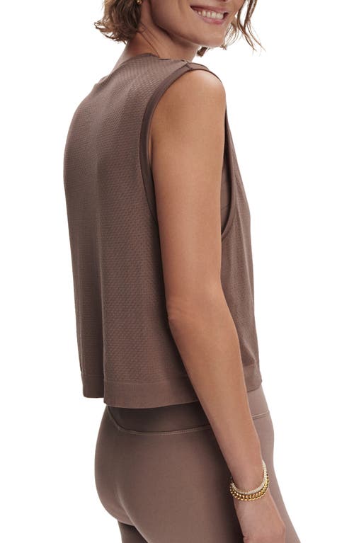Varley Page Seamless Knit Crop Tank In Deep Taupe