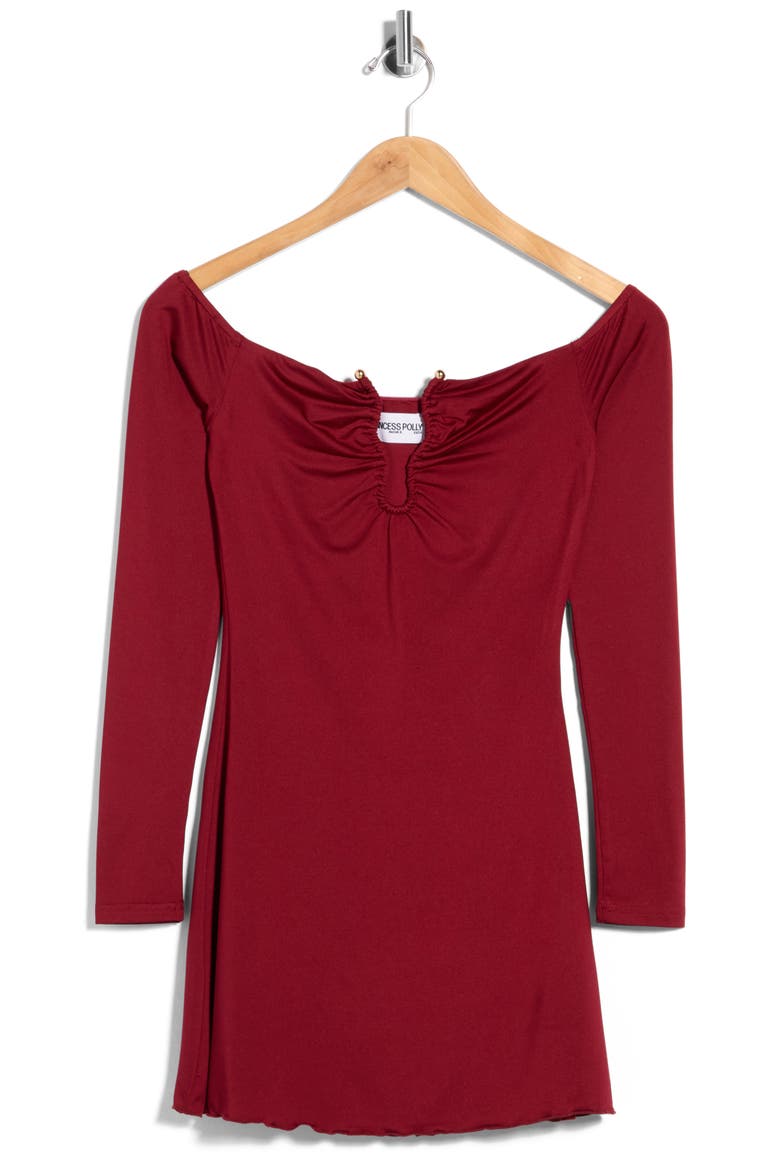 Imeralda Hardware Off the Shoulder Minidress, Main, color, RED