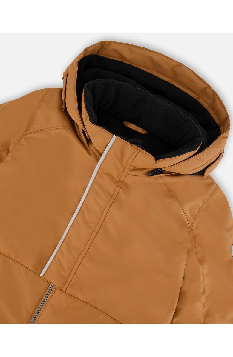 Deux par Deux Boy's Two Piece Snowsuit Solid Brown Jacket And Grey Landscape Printed Brown Trees, Alternate, color,