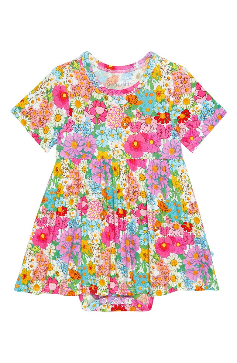 Posh Peanut Ruffle Skirted Bodysuit, Main, color, Pink