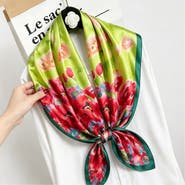 SILKSILKY Pure silk colored square scarf
